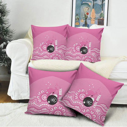 Custom Bowls Australia Breast Cancer Pillow Cover Pink Ribbon Kangaroo Aboriginal Art