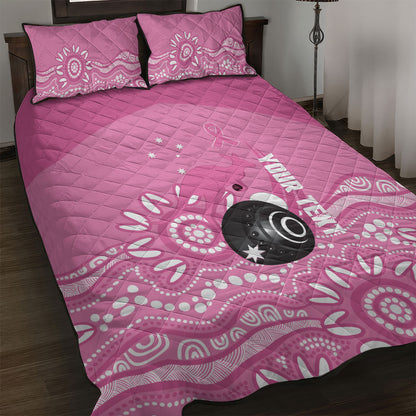 Custom Bowls Australia Breast Cancer Quilt Bed Set Pink Ribbon Kangaroo Aboriginal Art