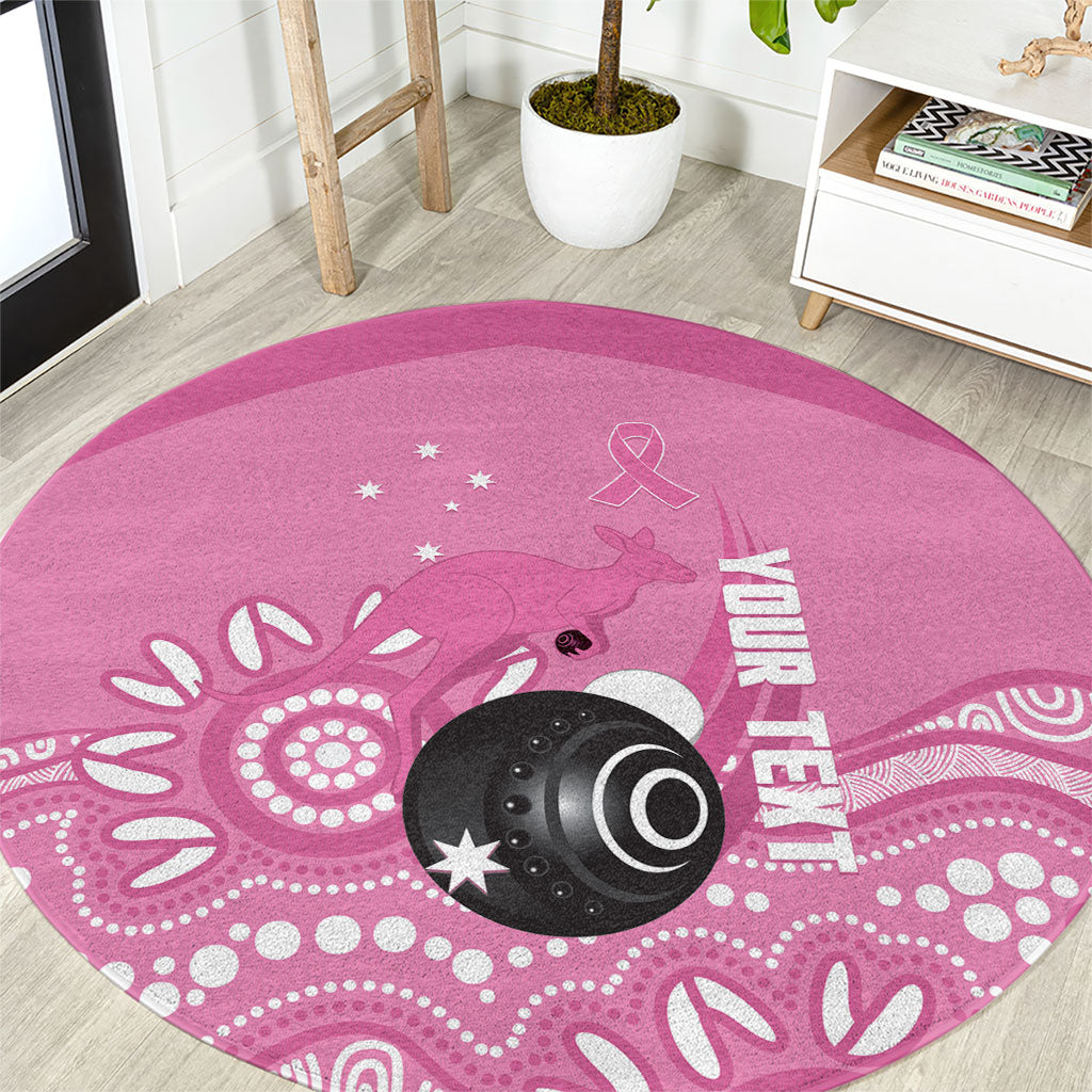 Custom Bowls Australia Breast Cancer Round Carpet Pink Ribbon Kangaroo Aboriginal Art