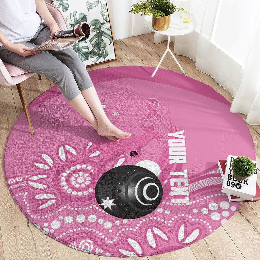 Custom Bowls Australia Breast Cancer Round Carpet Pink Ribbon Kangaroo Aboriginal Art