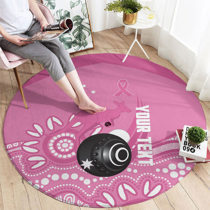 Custom Bowls Australia Breast Cancer Round Carpet Pink Ribbon Kangaroo Aboriginal Art