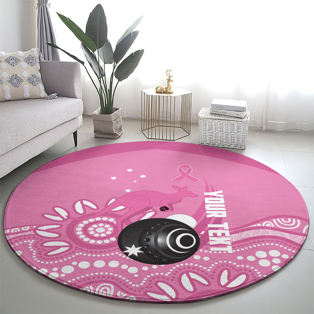 Custom Bowls Australia Breast Cancer Round Carpet Pink Ribbon Kangaroo Aboriginal Art