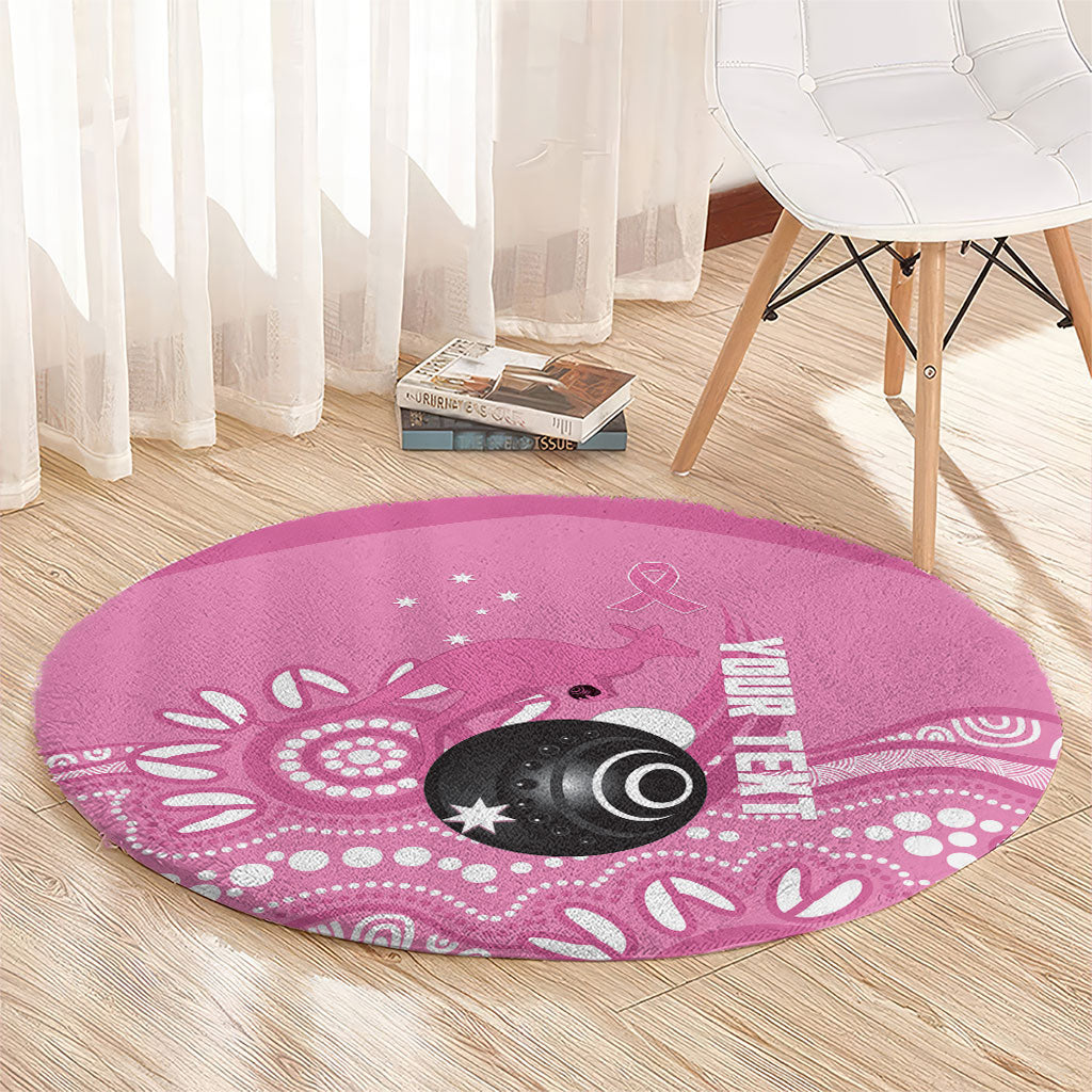 Custom Bowls Australia Breast Cancer Round Carpet Pink Ribbon Kangaroo Aboriginal Art