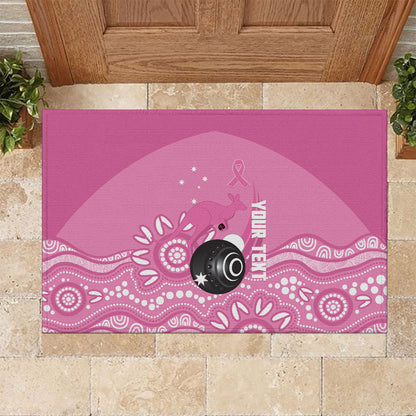 Custom Bowls Australia Breast Cancer Rubber Doormat Pink Ribbon Kangaroo Aboriginal Art