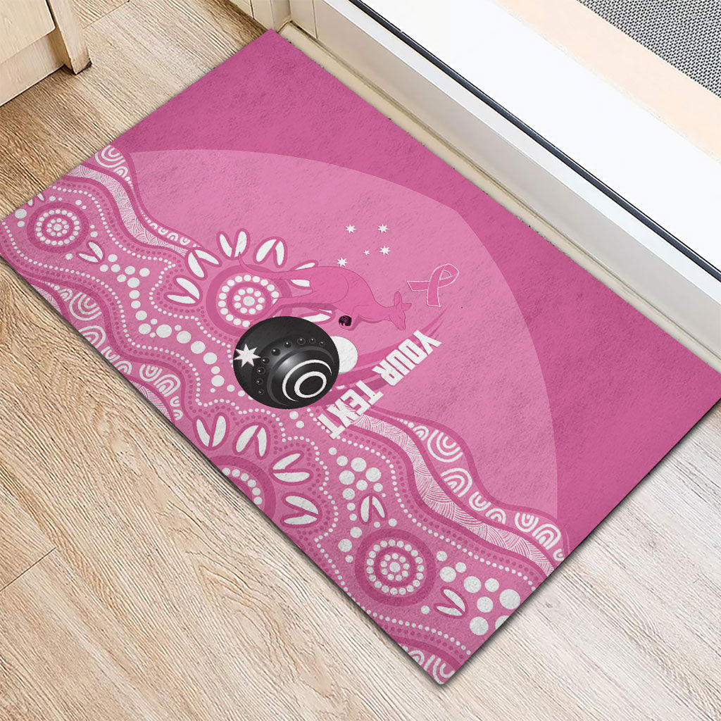 Custom Bowls Australia Breast Cancer Rubber Doormat Pink Ribbon Kangaroo Aboriginal Art