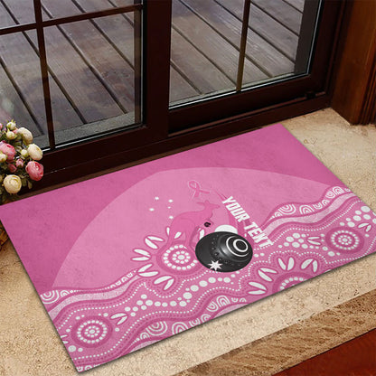 Custom Bowls Australia Breast Cancer Rubber Doormat Pink Ribbon Kangaroo Aboriginal Art