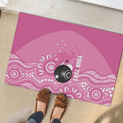 Custom Bowls Australia Breast Cancer Rubber Doormat Pink Ribbon Kangaroo Aboriginal Art