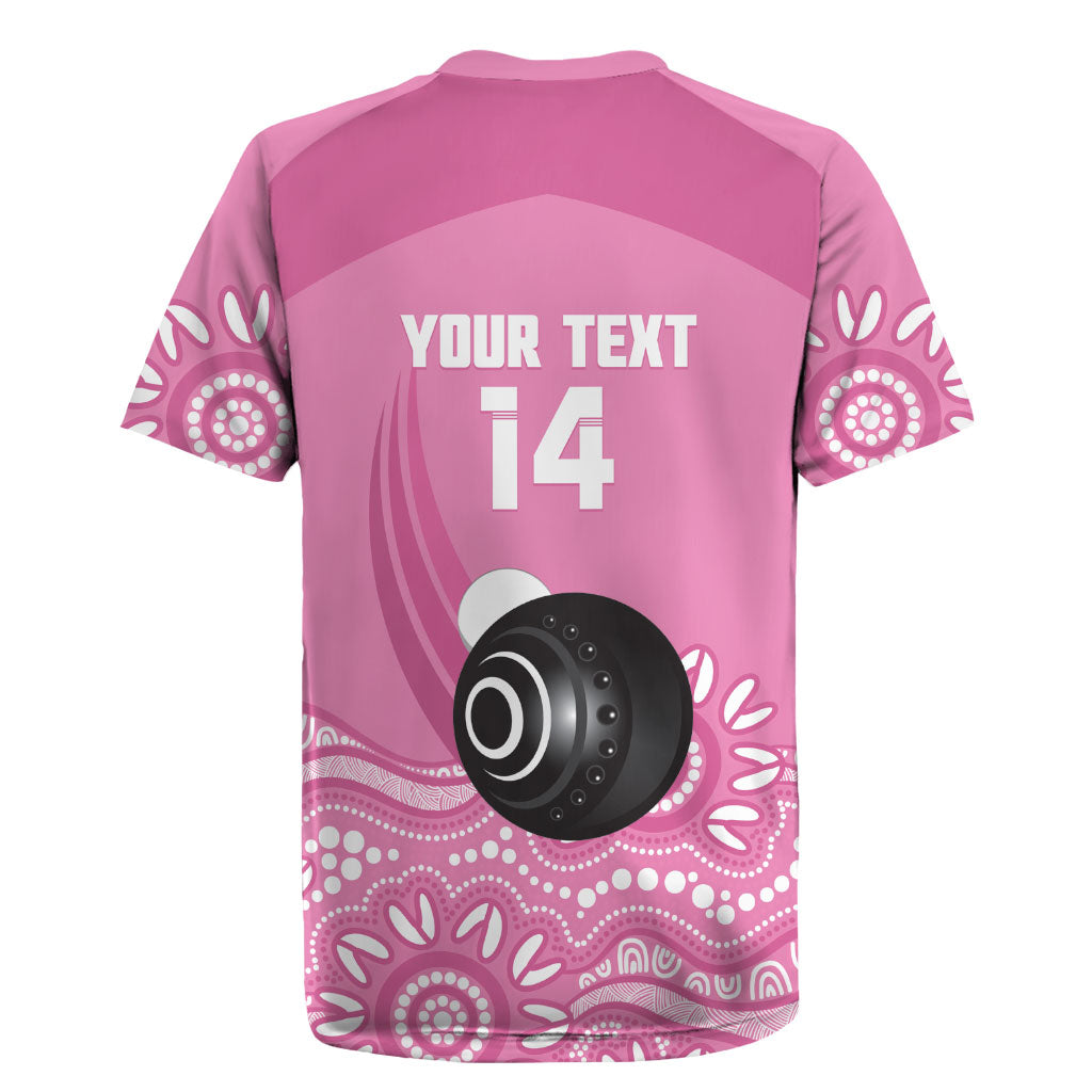 Custom Bowls Australia Breast Cancer Rugby Jersey Pink Ribbon Kangaroo Aboriginal Art