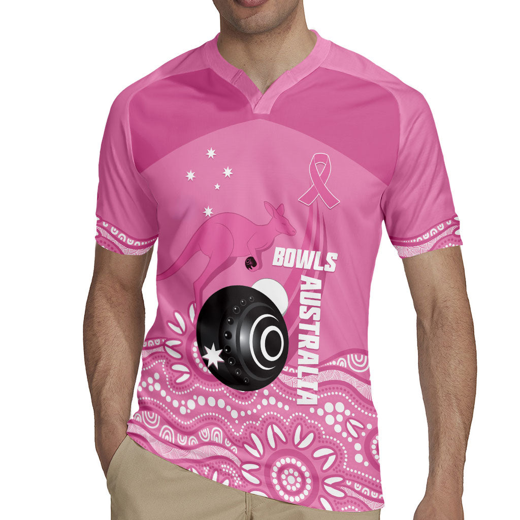Custom Bowls Australia Breast Cancer Rugby Jersey Pink Ribbon Kangaroo Aboriginal Art