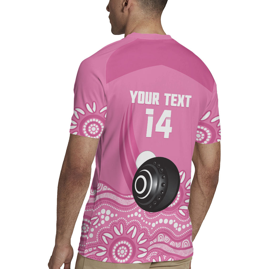 Custom Bowls Australia Breast Cancer Rugby Jersey Pink Ribbon Kangaroo Aboriginal Art