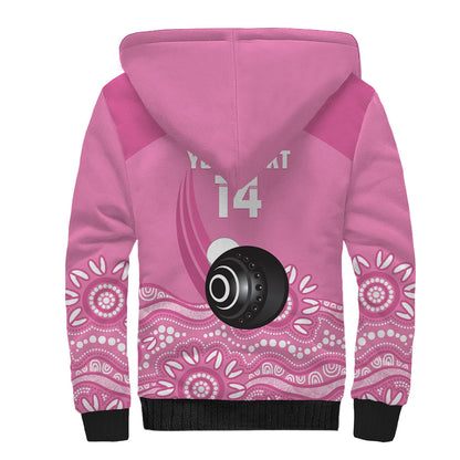 Custom Bowls Australia Breast Cancer Sherpa Hoodie Pink Ribbon Kangaroo Aboriginal Art