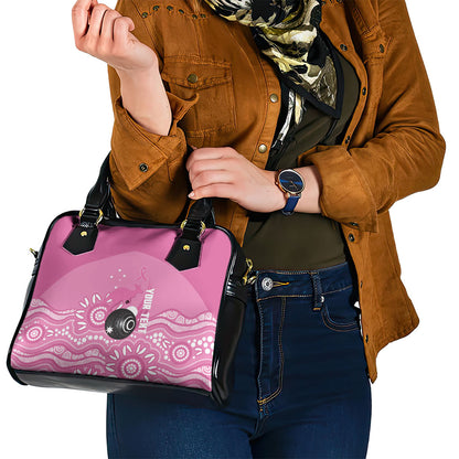 Custom Bowls Australia Breast Cancer Shoulder Handbag Pink Ribbon Kangaroo Aboriginal Art