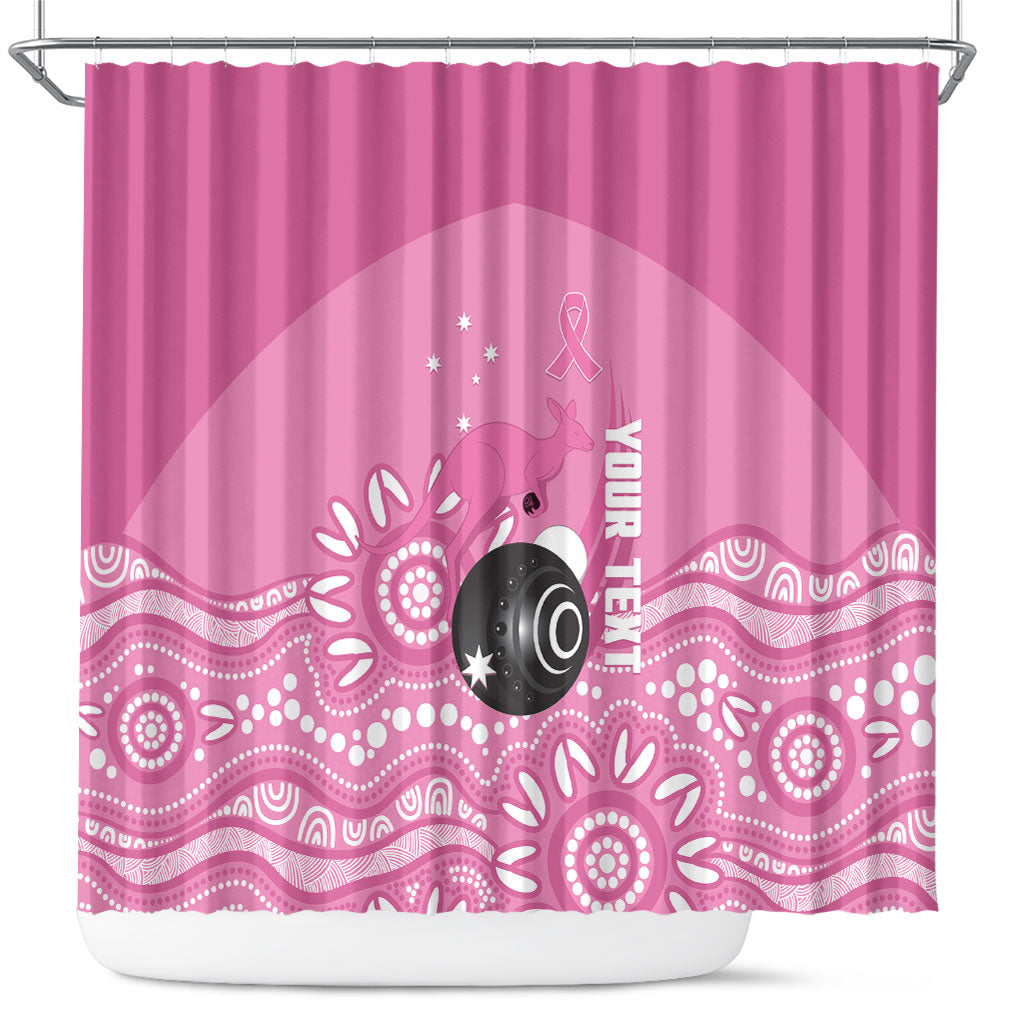 Custom Bowls Australia Breast Cancer Shower Curtain Pink Ribbon Kangaroo Aboriginal Art