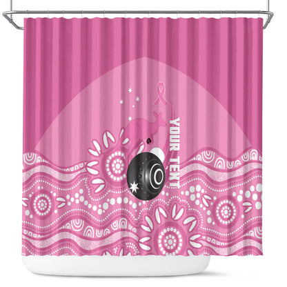 Custom Bowls Australia Breast Cancer Shower Curtain Pink Ribbon Kangaroo Aboriginal Art