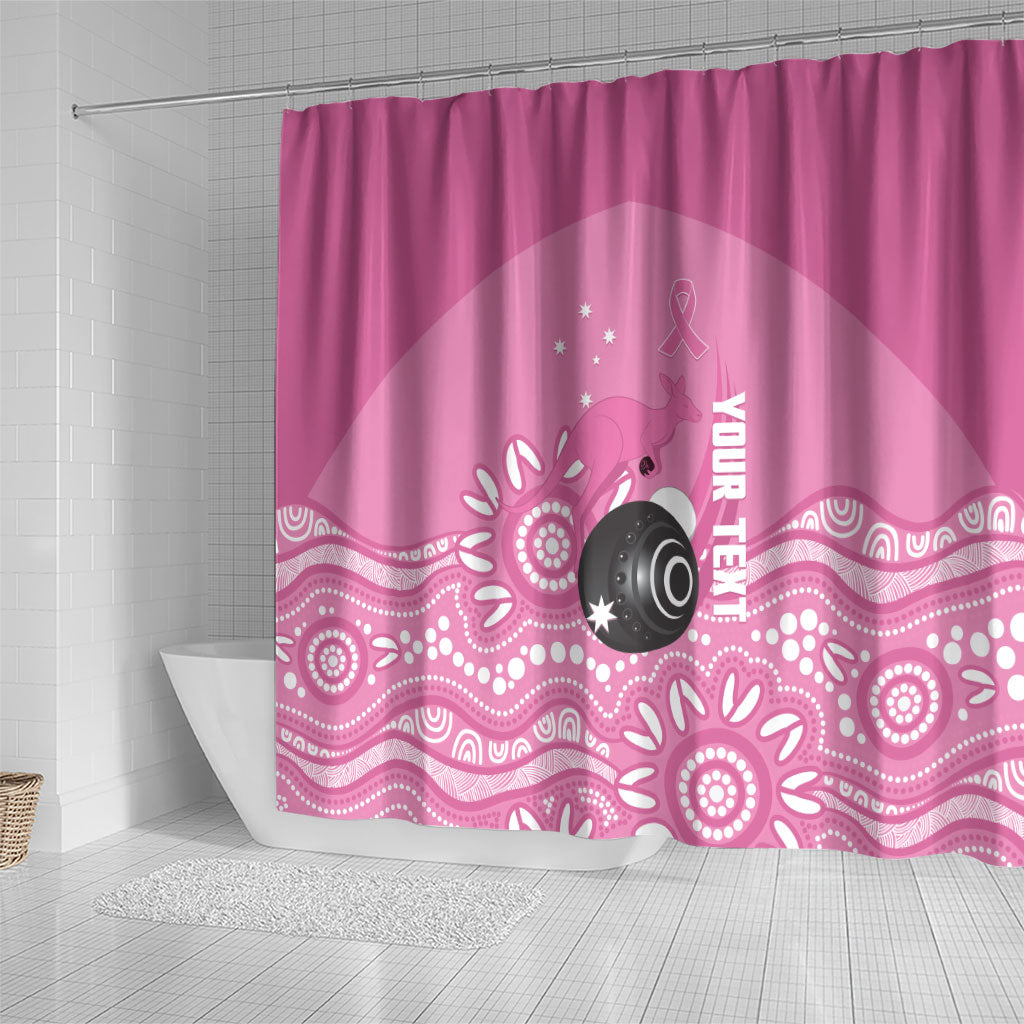 Custom Bowls Australia Breast Cancer Shower Curtain Pink Ribbon Kangaroo Aboriginal Art