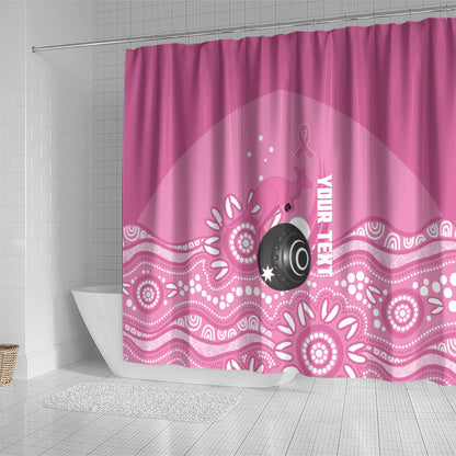 Custom Bowls Australia Breast Cancer Shower Curtain Pink Ribbon Kangaroo Aboriginal Art