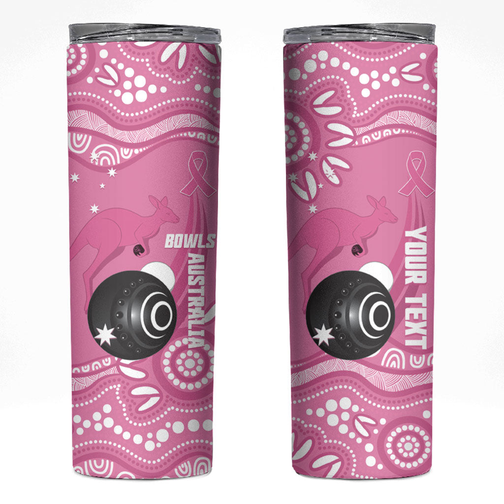 Custom Bowls Australia Breast Cancer Skinny Tumbler Pink Ribbon Kangaroo Aboriginal Art