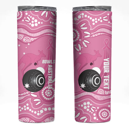 Custom Bowls Australia Breast Cancer Skinny Tumbler Pink Ribbon Kangaroo Aboriginal Art