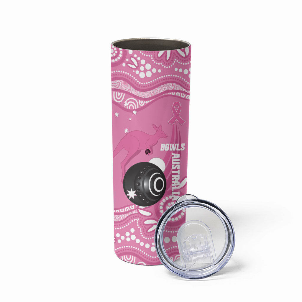 Custom Bowls Australia Breast Cancer Skinny Tumbler Pink Ribbon Kangaroo Aboriginal Art