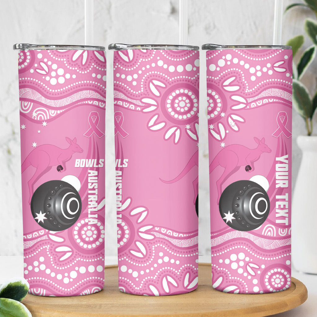 Custom Bowls Australia Breast Cancer Skinny Tumbler Pink Ribbon Kangaroo Aboriginal Art