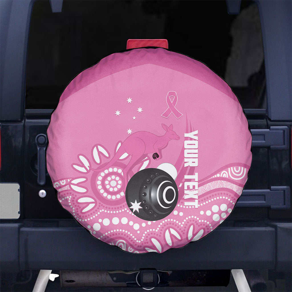 Custom Bowls Australia Breast Cancer Spare Tire Cover Pink Ribbon Kangaroo Aboriginal Art