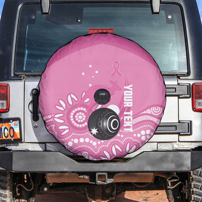 Custom Bowls Australia Breast Cancer Spare Tire Cover Pink Ribbon Kangaroo Aboriginal Art