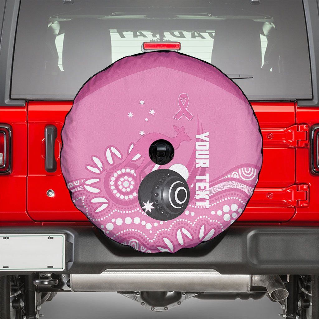Custom Bowls Australia Breast Cancer Spare Tire Cover Pink Ribbon Kangaroo Aboriginal Art