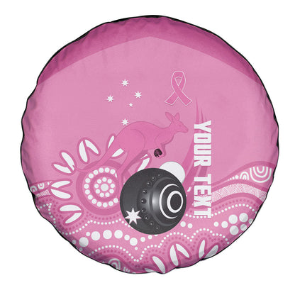 Custom Bowls Australia Breast Cancer Spare Tire Cover Pink Ribbon Kangaroo Aboriginal Art