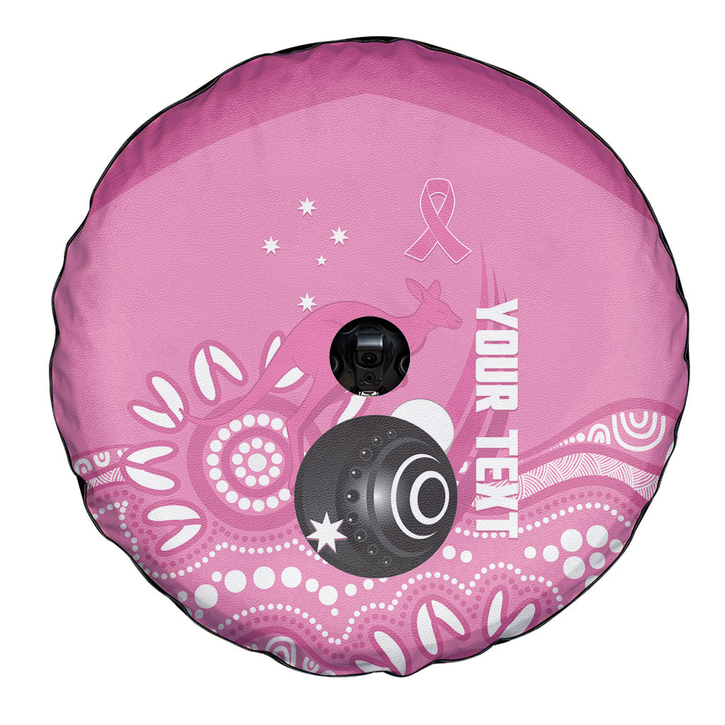 Custom Bowls Australia Breast Cancer Spare Tire Cover Pink Ribbon Kangaroo Aboriginal Art
