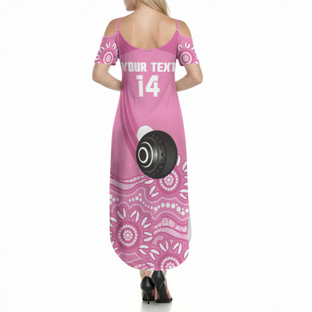 Custom Bowls Australia Breast Cancer Summer Maxi Dress Pink Ribbon Kangaroo Aboriginal Art