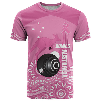 Custom Bowls Australia Breast Cancer T Shirt Pink Ribbon Kangaroo Aboriginal Art