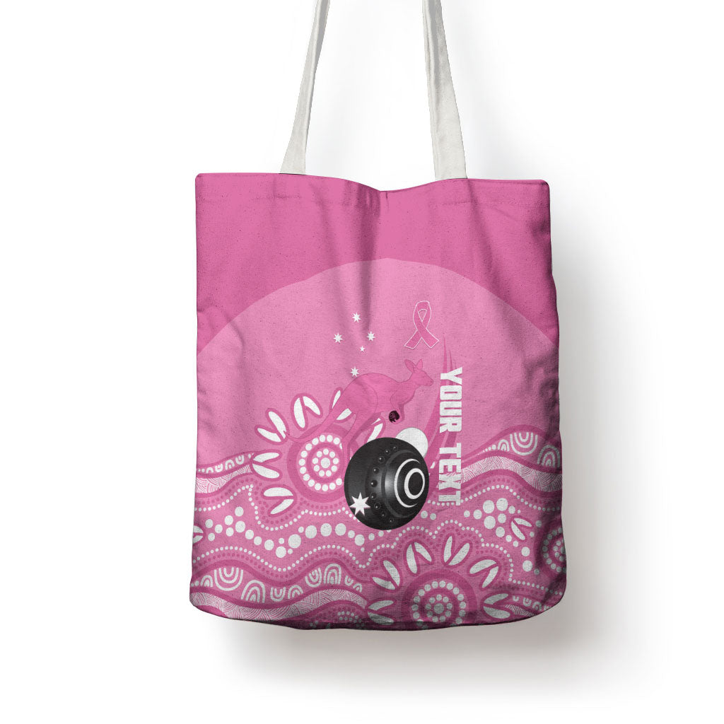 Custom Bowls Australia Breast Cancer Tote Bag Pink Ribbon Kangaroo Aboriginal Art