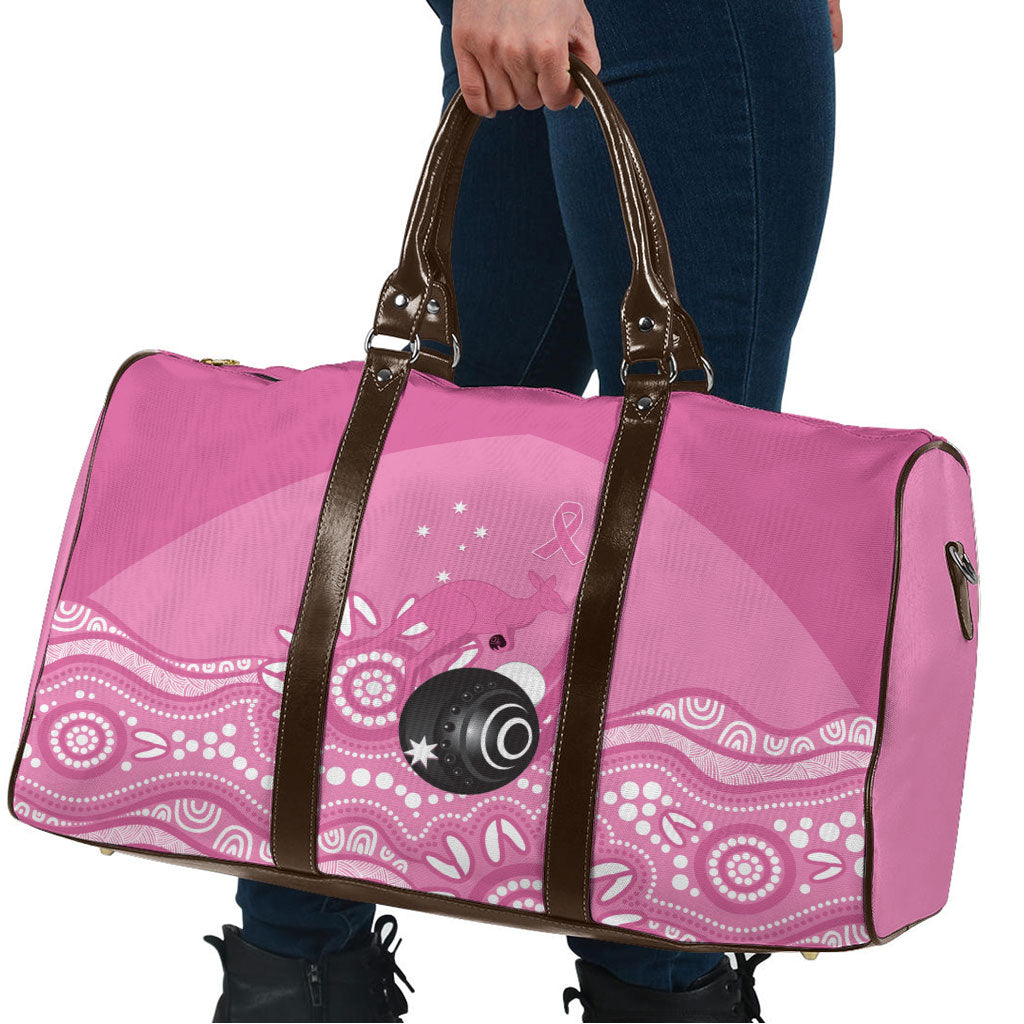 Custom Bowls Australia Breast Cancer Travel Bag Pink Ribbon Kangaroo Aboriginal Art
