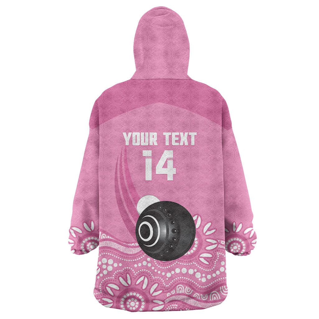 Custom Bowls Australia Breast Cancer Wearable Blanket Hoodie Pink Ribbon Kangaroo Aboriginal Art