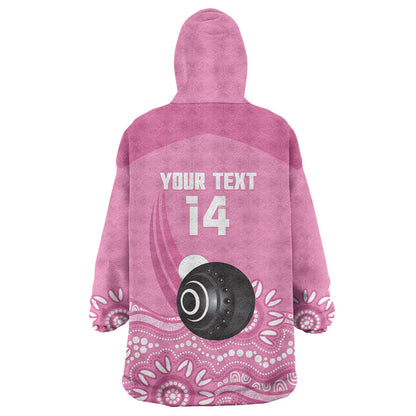 Custom Bowls Australia Breast Cancer Wearable Blanket Hoodie Pink Ribbon Kangaroo Aboriginal Art