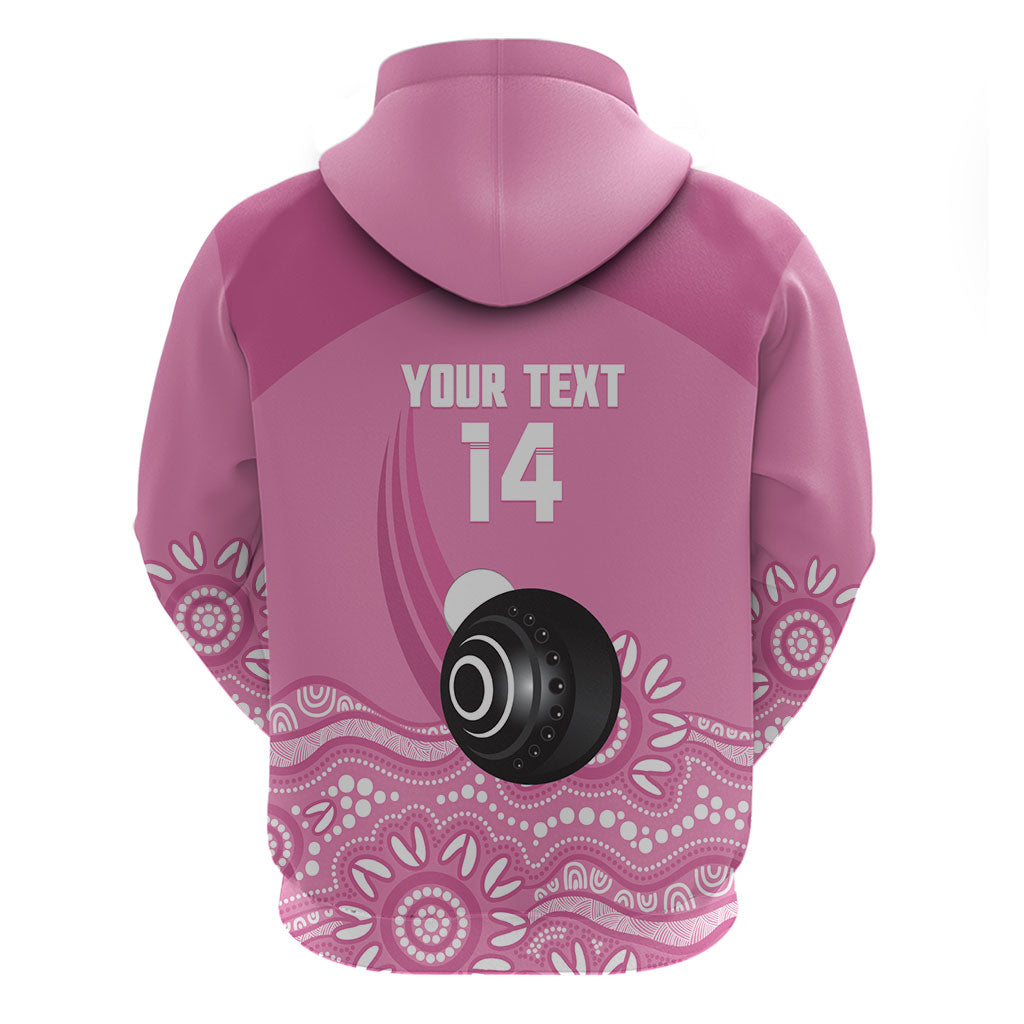 Custom Bowls Australia Breast Cancer Zip Hoodie Pink Ribbon Kangaroo Aboriginal Art