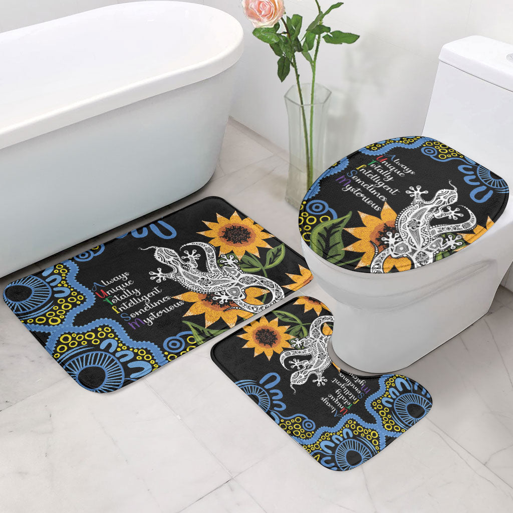 Australia Autism Support Bathroom Set Brave Strong Aussie Lizard Aboriginal Art