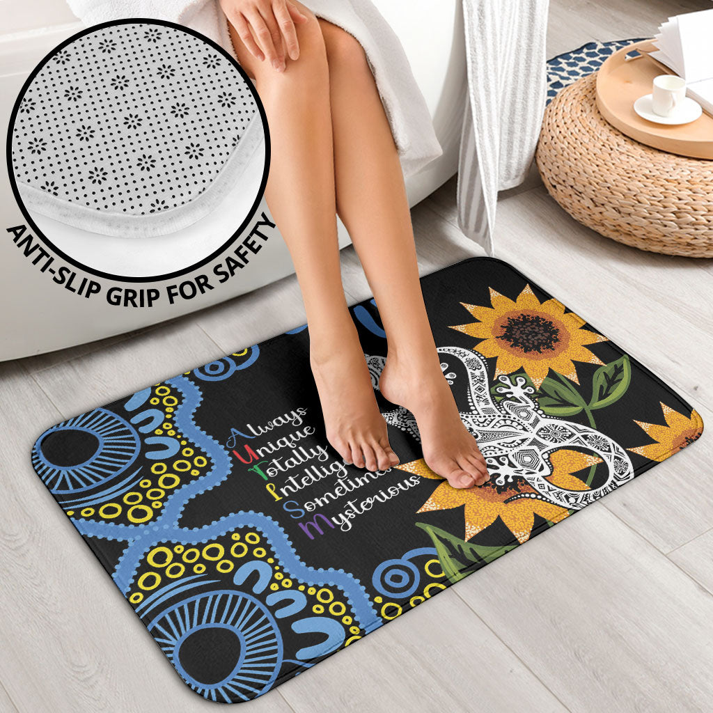 Australia Autism Support Bathroom Set Brave Strong Aussie Lizard Aboriginal Art