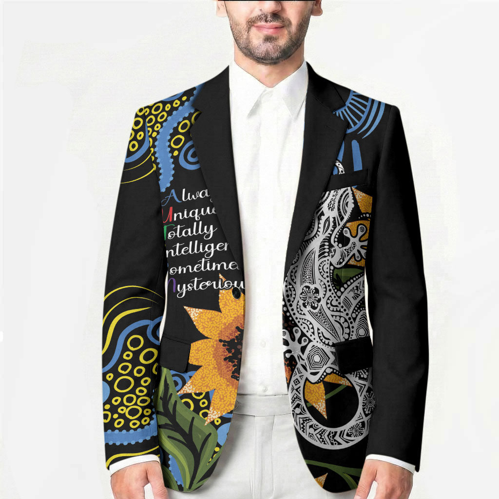 Australia Autism Support Blazer Brave Strong Aussie Lizard Aboriginal Art
