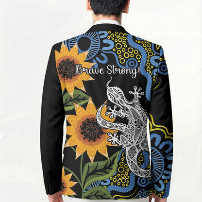 Australia Autism Support Blazer Brave Strong Aussie Lizard Aboriginal Art