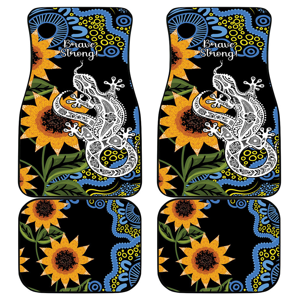 Australia Autism Support Car Mats Brave Strong Aussie Lizard Aboriginal Art