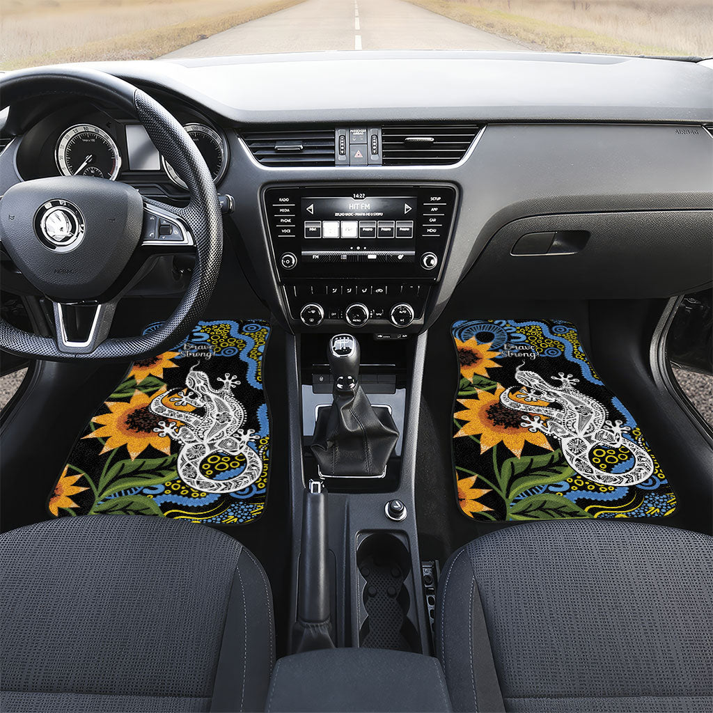 Australia Autism Support Car Mats Brave Strong Aussie Lizard Aboriginal Art