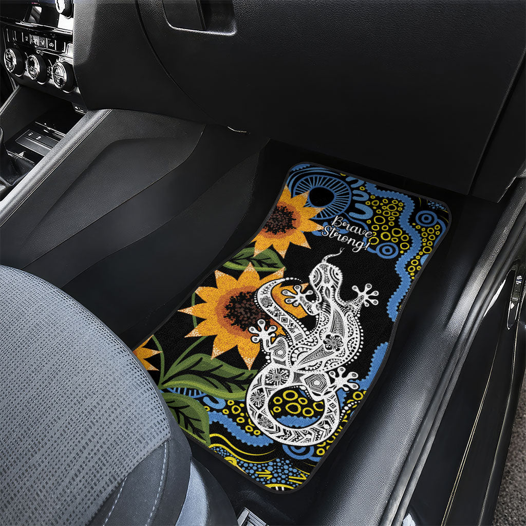 Australia Autism Support Car Mats Brave Strong Aussie Lizard Aboriginal Art