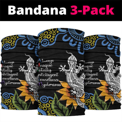 Australia Autism Support Neck Gaiter Brave Strong Aussie Lizard Aboriginal Art