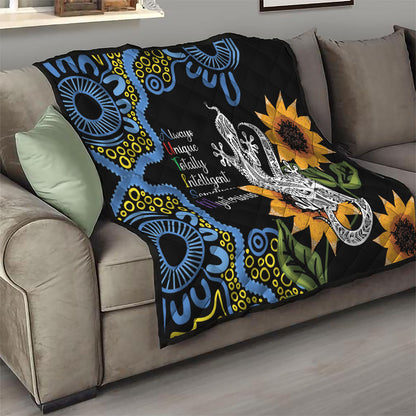 Australia Autism Support Quilt Brave Strong Aussie Lizard Aboriginal Art