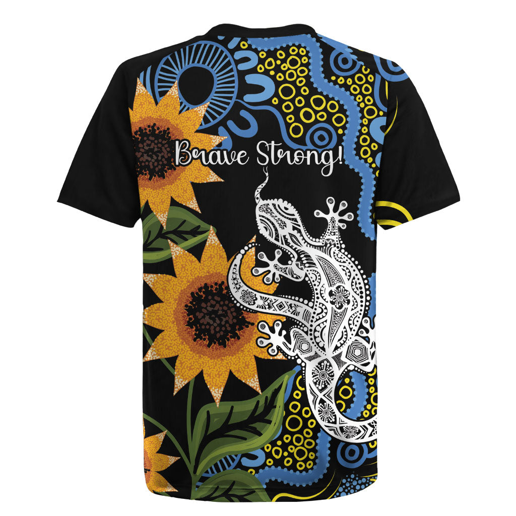 Australia Autism Support Rugby Jersey Brave Strong Aussie Lizard Aboriginal Art