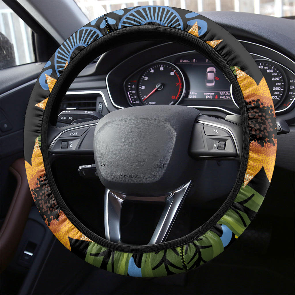 Australia Autism Support Steering Wheel Cover Brave Strong Aussie Lizard Aboriginal Art