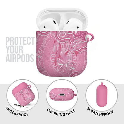 Australia Indigenous AirPods Case Pink Ribbon Breast Cancer Butterfly Aboriginal