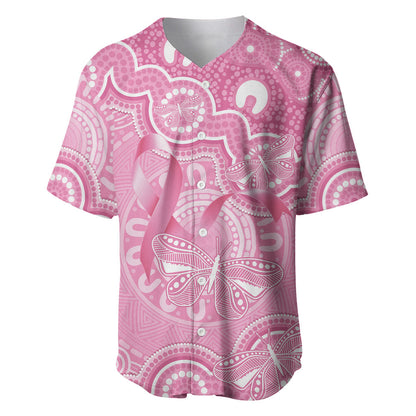 Australia Indigenous Baseball Jersey Pink Ribbon Breast Cancer Butterfly Aboriginal