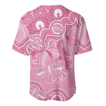 Australia Indigenous Baseball Jersey Pink Ribbon Breast Cancer Butterfly Aboriginal